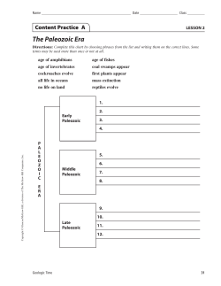 The Paleozoic Era