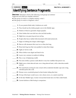 Identifying Sentence Fragments
