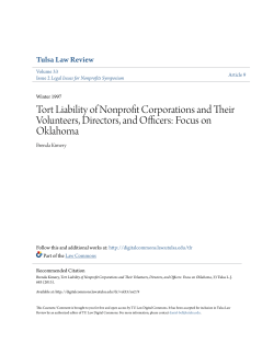 Tort Liability of Nonprofit Corporations and Their Volunteers