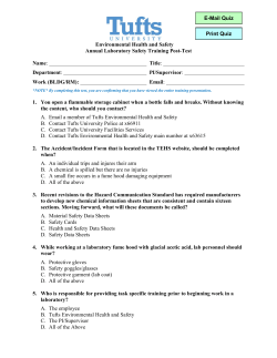 Environmental Health and Safety Annual Laboratory Safety Training