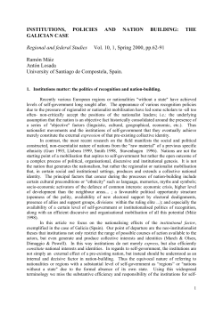 institutions, policies and nation building: the galician case