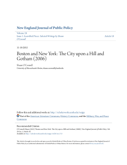 Boston and New York: The City upon a Hill and Gotham (2006)