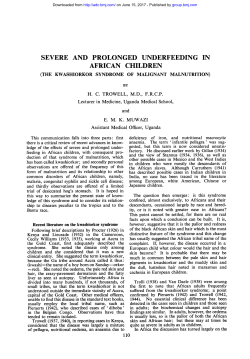 severe and prolonged underfeeding in african children