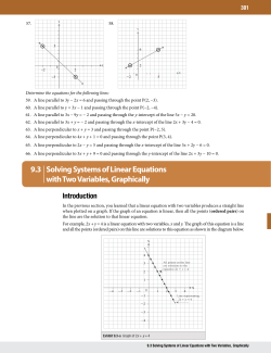 9.3 Solving Systems of Linear Equations with Two Variables