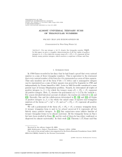 ALMOST UNIVERSAL TERNARY SUMS OF TRIANGULAR