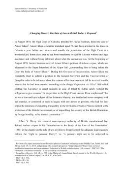 ‚Changing Places`: The Rule of Law in British India. A Proposal1 In