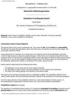 Evaluation of earthquake Hazard