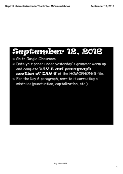 Sept 12 characterization in Thank You Ma`am.notebook