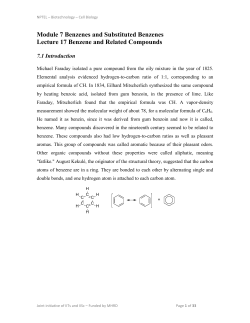 Module 7 Benzenes and Substituted Benzenes Lecture 17 Benzene
