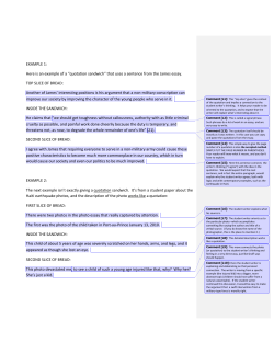 EXAMPLE 1: Here is an example of a “quotation sandwich” that uses