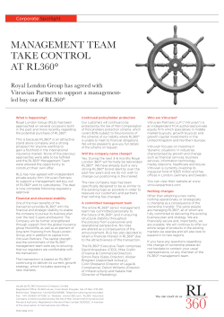 MANAGEMENT TEAM TAKE CONTROL AT RL360&deg;