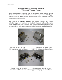 Master Cylinders, Boosters, Brackets