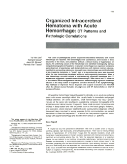 Organized Intracerebral Hematoma with Acute