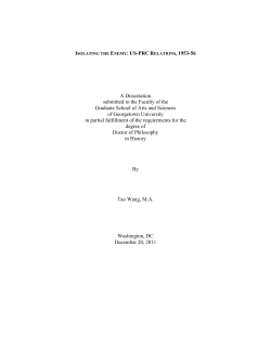 Isolating the Enemy: US-PRC Relations, 1953-56