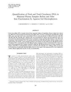 Quantification of Fetal and Total Circulatory DNA in Maternal