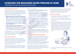 GUIDELINES FOR MEASURING BLOOD PRESSURE AT HOME