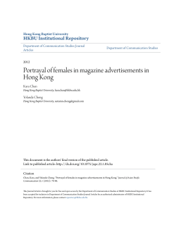 Portrayal of females in magazine advertisements in Hong Kong