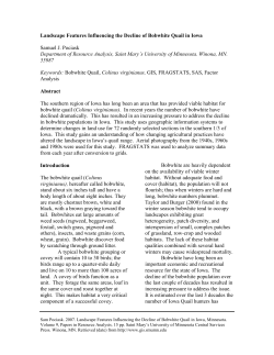 Landscape Features Influencing the Decline of Bobwhite Quail in Iowa