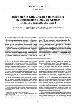 Interference with Glycated Hemoglobin by Hemoglobin F May Be
