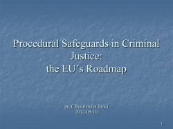 Procedural Safeguards in Criminal Justice