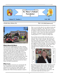 St. Mary`s School Newsletter - St. Mary of the Annunciation Parish