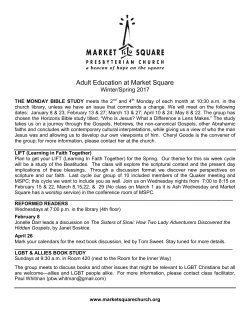 SPRING 2017 Adult Education - Market Square Presbyterian Church