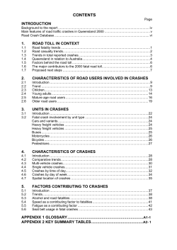 Road Traffic Crashes in Queensland 2000
