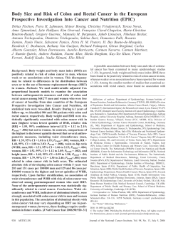 Body Size and Risk of Colon and Rectal Cancer