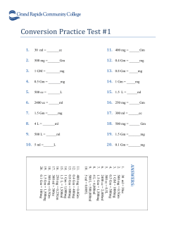 Conversion Practice Test #1