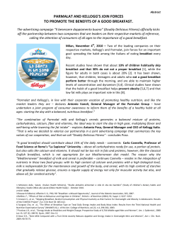 Parmalat and Kellogg`s have entered into a partnership to promote
