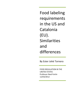 Food labeling requirements in the US and Catalonia