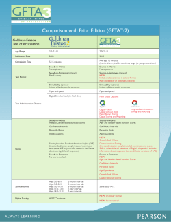 GFTA-2/GFTA-3 Comparison Flyer