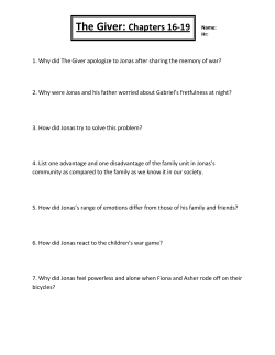 The Giver: Chapters 16