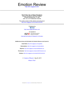 Don`t Give Up on Basic Emotions. - Theory and Method in Biosciences