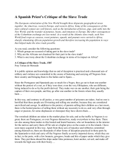 A Spanish Priest`s Critique of the Slave Trade