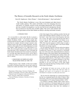 The History of Scientific Research on the North Atlantic