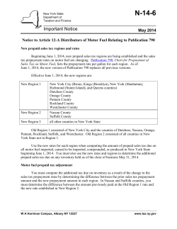 Notice to Distributors regarding Prepaid Sales Tax