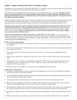 Freshman Summer Reading Study Guide