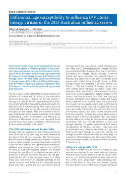 Differential age susceptibility to influenza B/Victoria lineage viruses