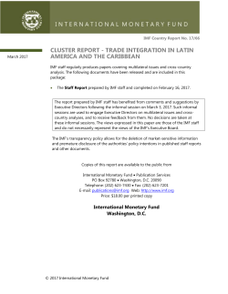 Cluster report - trade integration in Latin America and the Caribbean