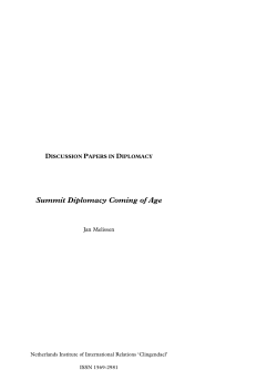 Summit Diplomacy Coming of Age