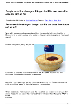 People send the strangest things - but this one takes the cake (or pie