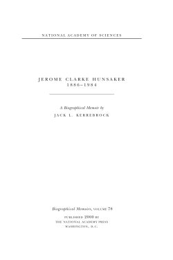 Biographical Memoir - National Academy of Sciences