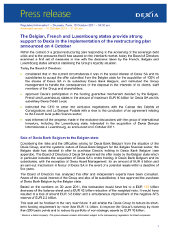 The Belgian, French and Luxembourg states provide strong support