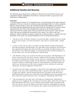 Additional Quotes - Texas Independence