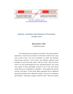 Students, Anarchists and Categories of Persecution in Chile, 1920