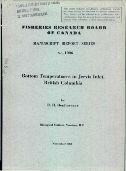 Bottom Temperatures in Jervis Inlet, British Columbia