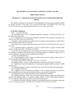 Program for Utilization of Unused Prescription Drugs