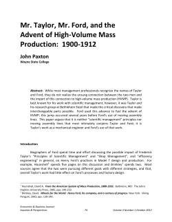 Mr. Taylor, Mr. Ford, and the Advent of High