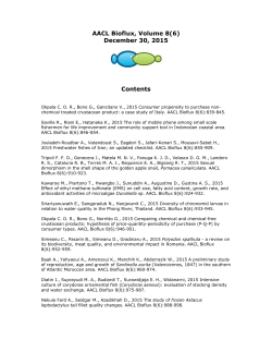 AACL Bioflux, Volume 8(6) December 30, 2015 Contents